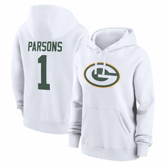 Micah Parsons Green Bay Packers Women's Player Name & Number Fleece Hoodie White