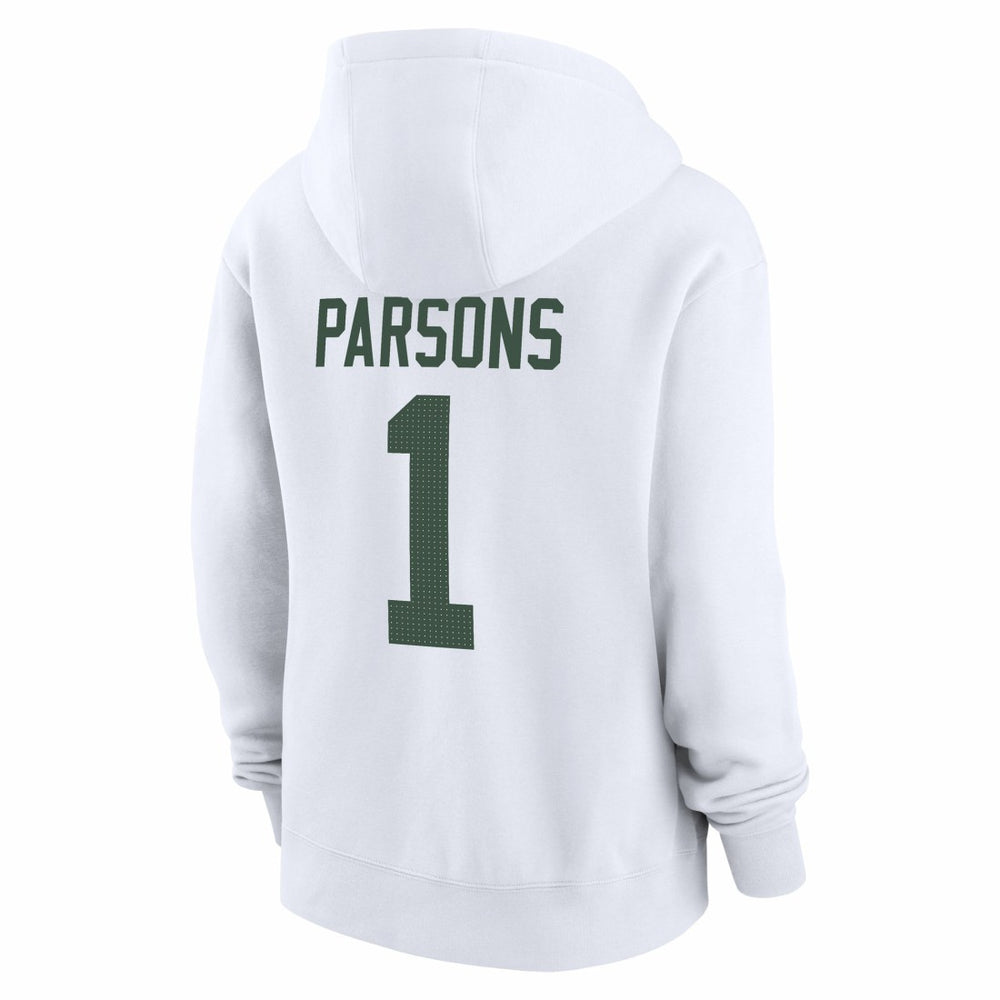 Micah Parsons Green Bay Packers Women's Player Name & Number Fleece Hoodie White