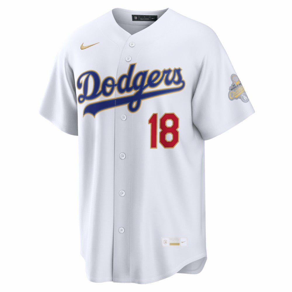 Yoshinobu Yamamoto Los Angeles Dodgers Nike 2026 Gold Collection Stadium Jersey - White Jerseys