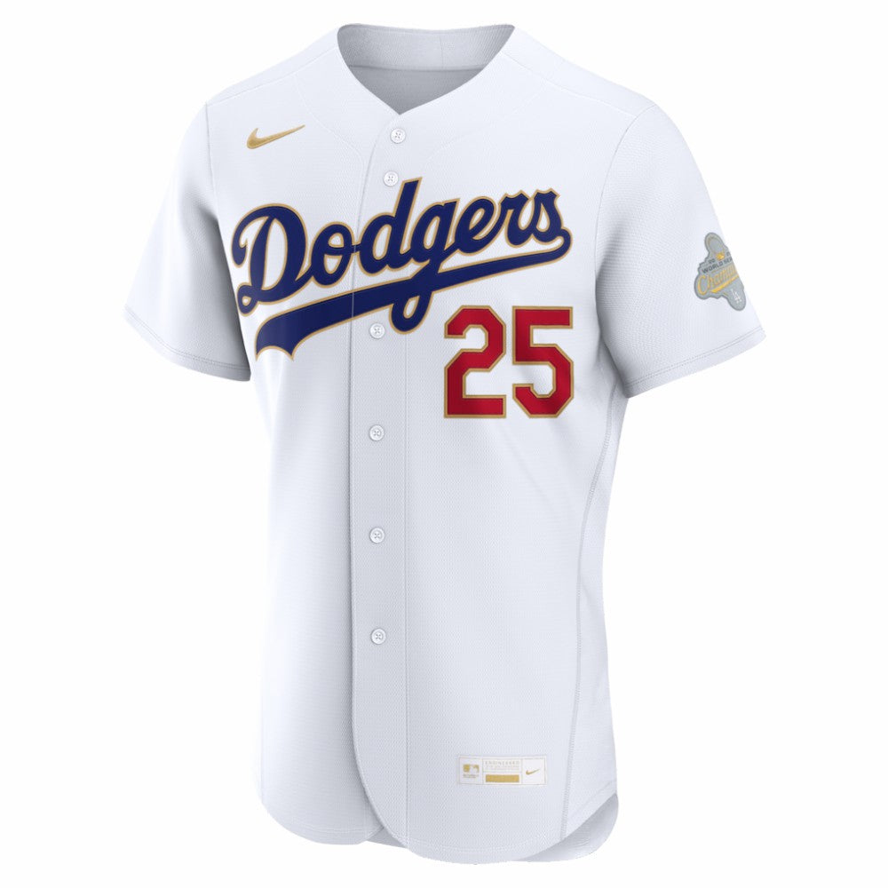 Tommy Edman Los Angeles Dodgers Nike 2026 Gold Collection Authentic Jersey - White Jerseys