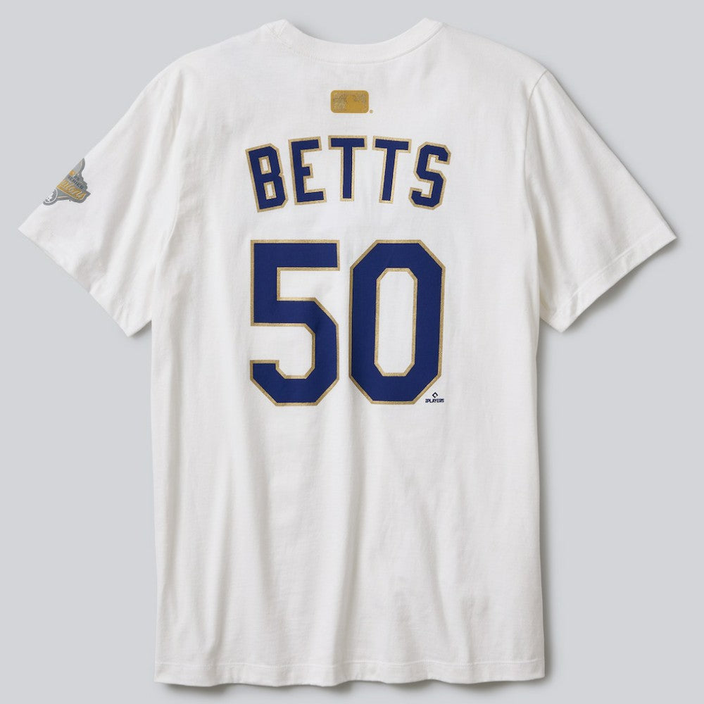Mookie Betts Los Angeles Dodgers Nike 2026 Gold Collection Name & Number T-Shirt - White T-shirts