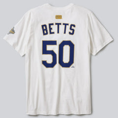 Mookie Betts Los Angeles Dodgers Nike 2026 Gold Collection Name & Number T-Shirt - White T-shirts