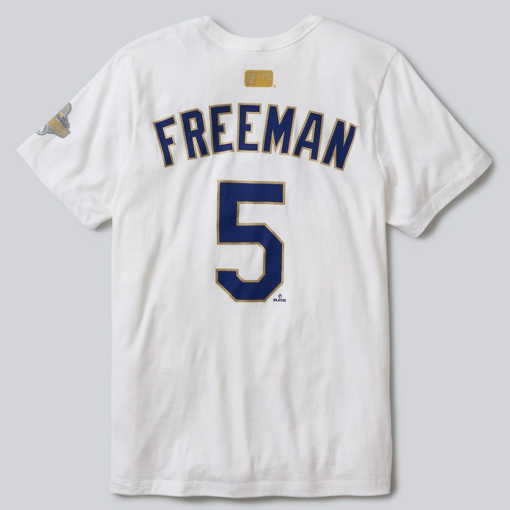 Freddie Freeman Los Angeles Dodgers Nike 2026 Gold Collection Name & Number T-Shirt - White T-shirts