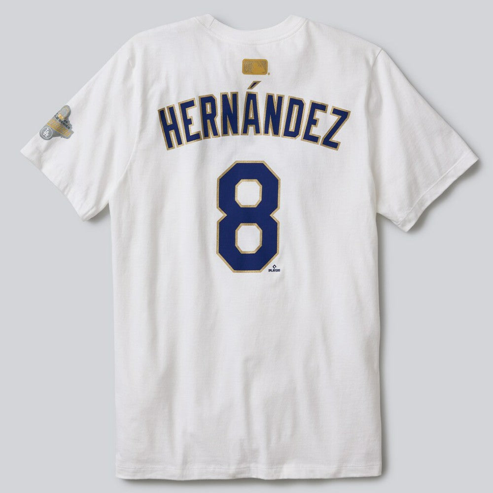 Enrique Hernández Los Angeles Dodgers Nike 2026 Gold Collection Name & Number T-Shirt - White T-shirts