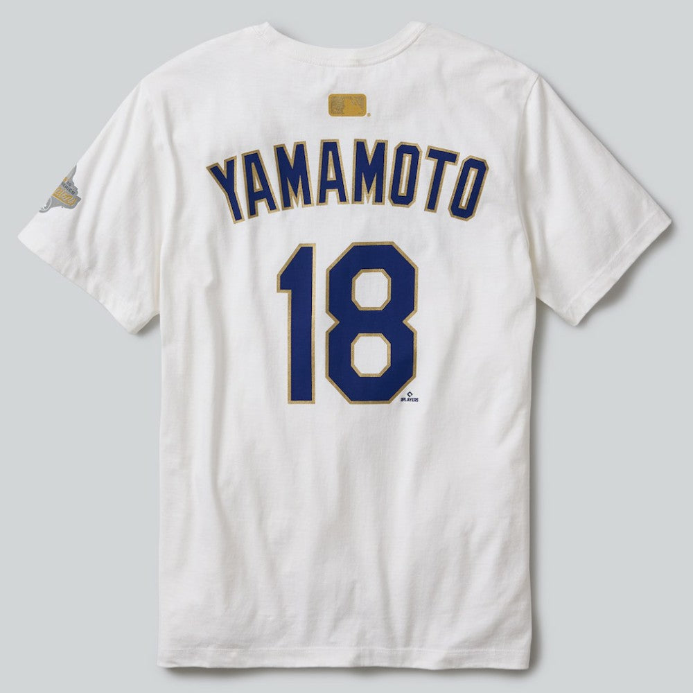 Yoshinobu Yamamoto Los Angeles Dodgers Nike 2026 Gold Collection Name & Number T-Shirt - White T-shirts