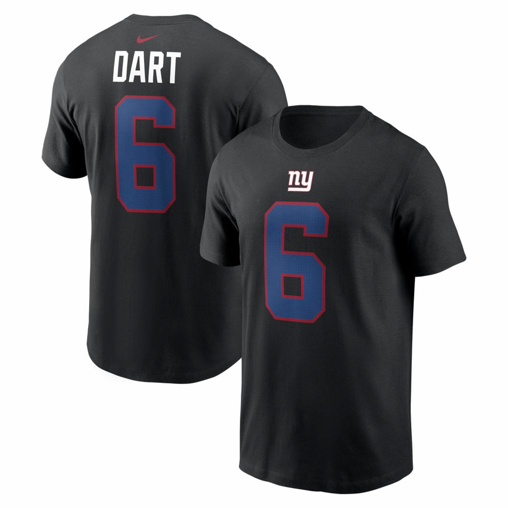 Jaxson Dart New York Giants Name & Number T-Shirt Black