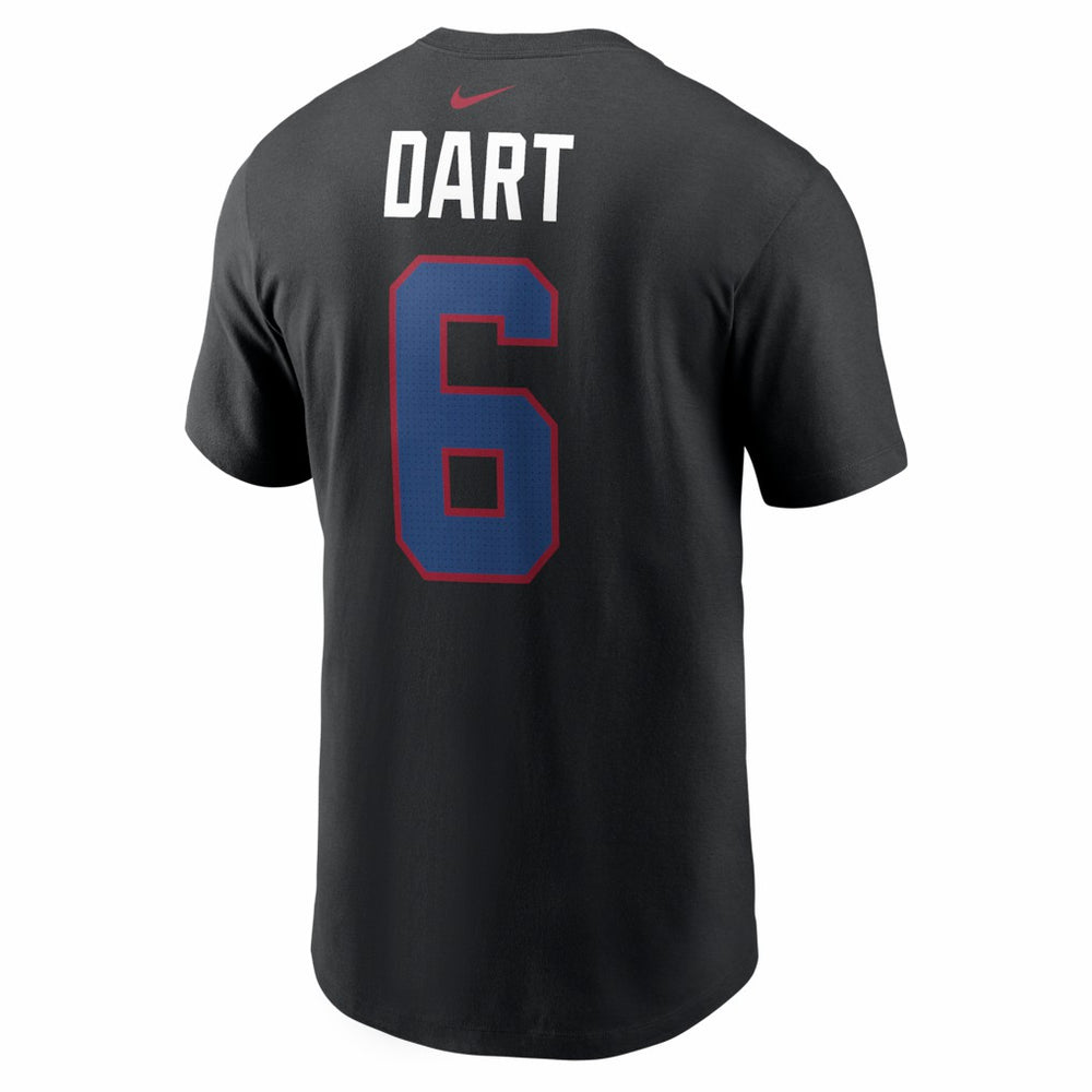 Jaxson Dart New York Giants Name & Number T-Shirt Black