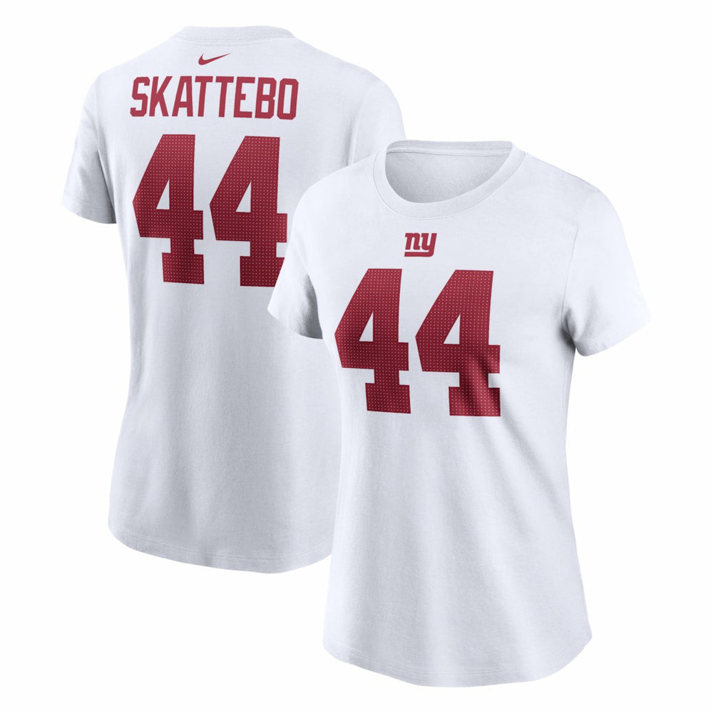 Cam Skattebo New York Giants Women's Name & Number T-Shirt White