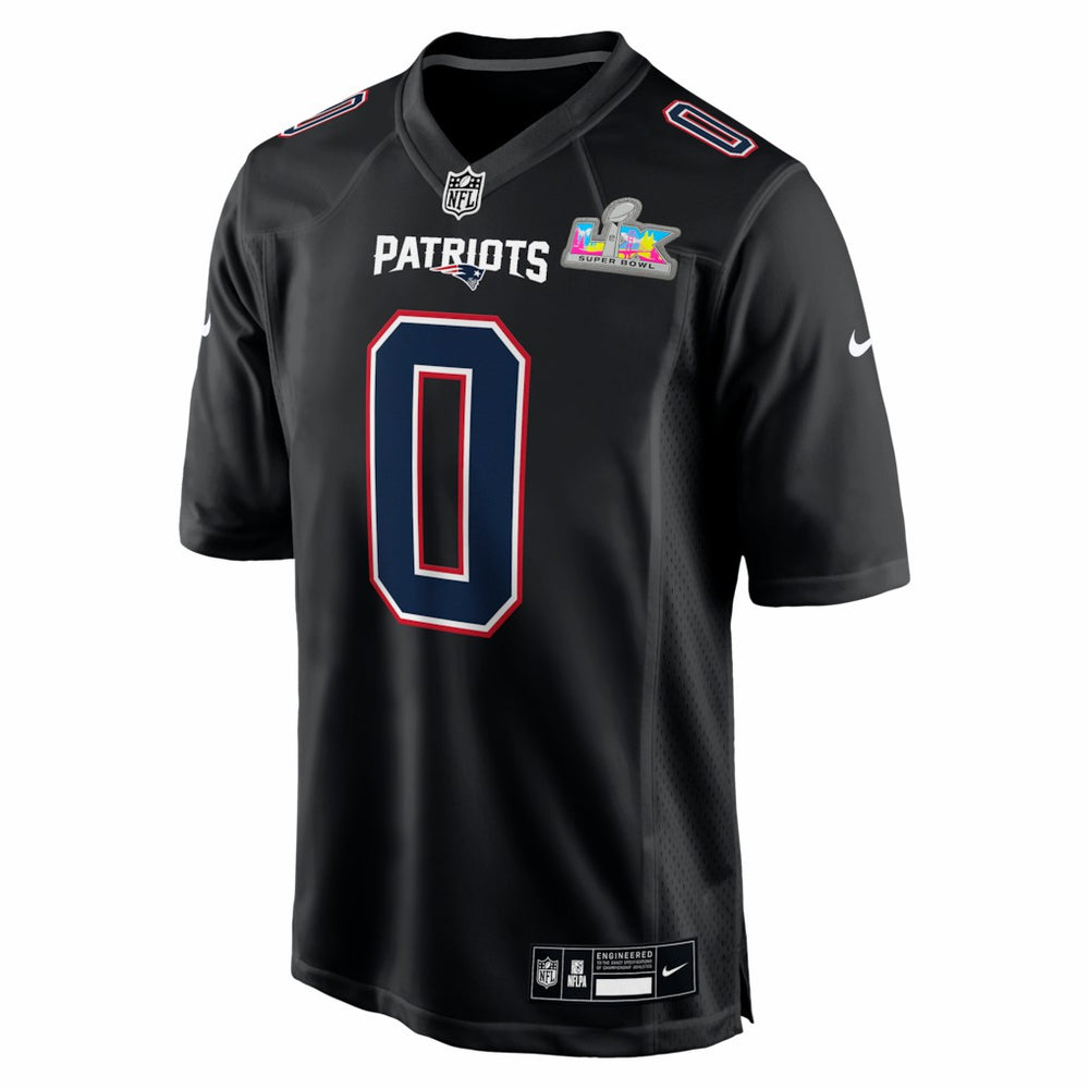 NFL Christian Gonzalez New England Patriots Super Bowl LX Patch Carbon Fashion Game Jersey - Black