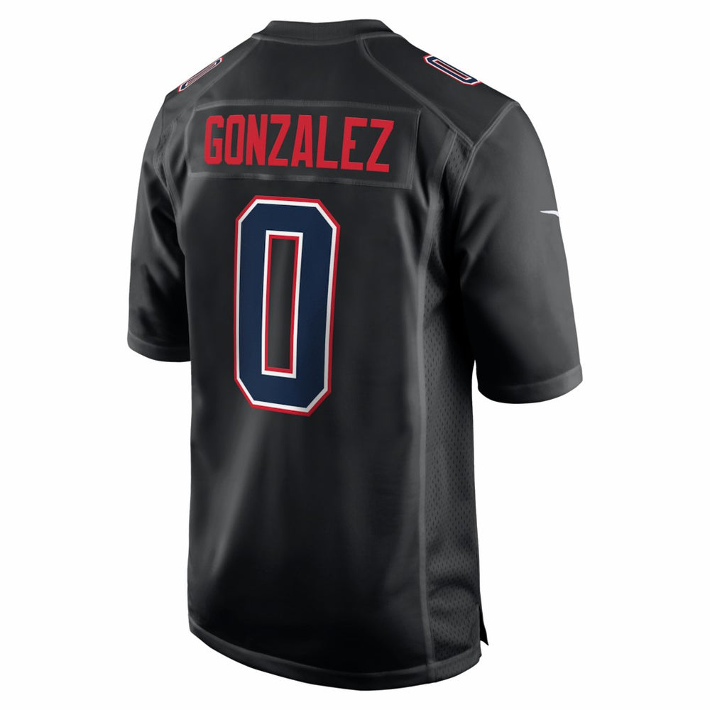 NFL Christian Gonzalez New England Patriots Super Bowl LX Patch Carbon Fashion Game Jersey - Black