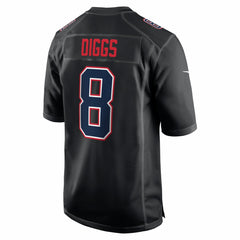 NFL Stefon Diggs New England Patriots Super Bowl LX Patch Carbon Fashion Game Jersey - Black