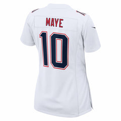 NFL Drake Maye New England Patriots Women's Super Bowl LX Patch Tundra Fashion Game Jersey - White