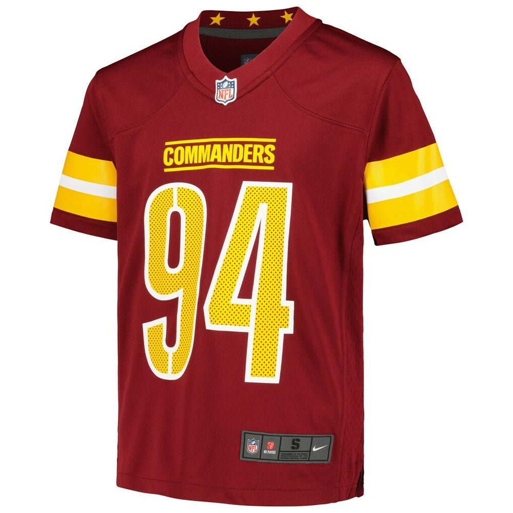 Daron Payne Washington Commanders Youth Game Jersey Burgundy