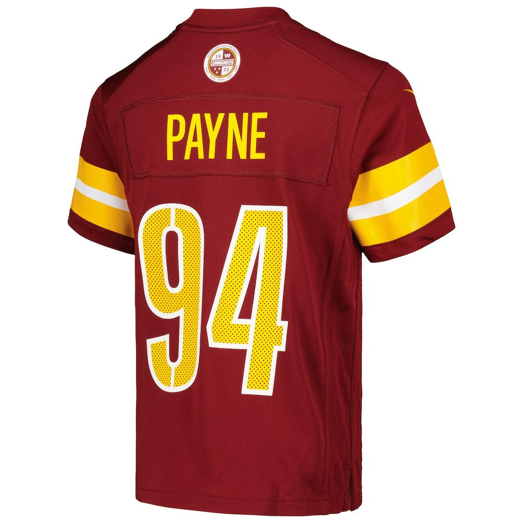 Daron Payne Washington Commanders Youth Game Jersey Burgundy