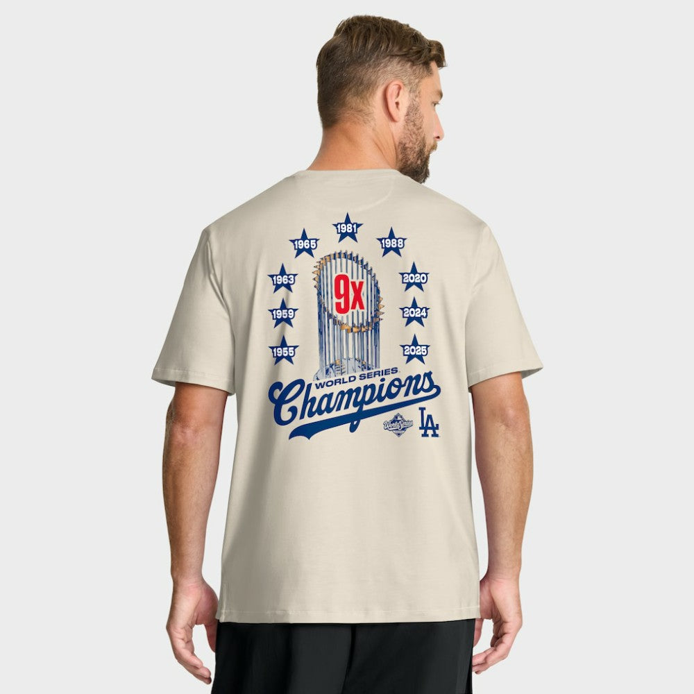 Los Angeles Dodgers Fanatics Local 9x Champs T-Shirt - Tan T-shirts