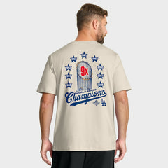 Los Angeles Dodgers Fanatics Local 9x Champs T-Shirt - Tan T-shirts