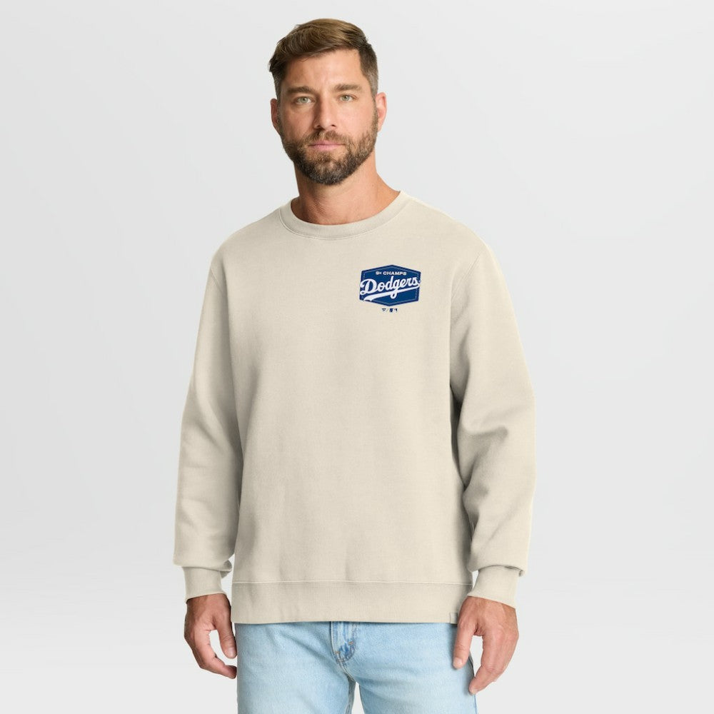 Los Angeles Dodgers Fanatics 9x Champs Crewneck Sweatshirt - Tan Sweatshirts