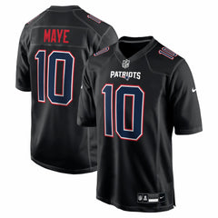 NFL Drake Maye New England Patriots Game Jersey - Carbon Black