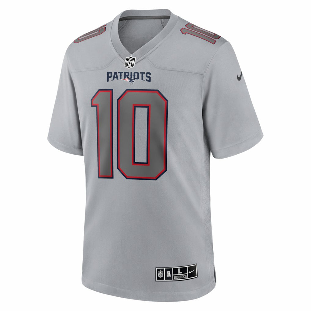 NFL Drake Maye New England Patriots Atmosphere Fashion Game Jersey - Gray