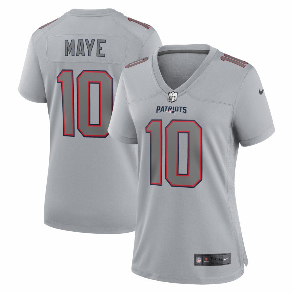 NFL Drake Maye New England Patriots Women's Fashion Atmosphere Fashion Game Jersey - Gray