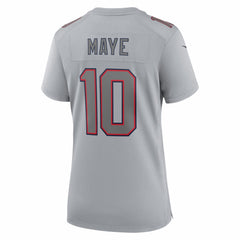 NFL Drake Maye New England Patriots Women's Fashion Atmosphere Fashion Game Jersey - Gray