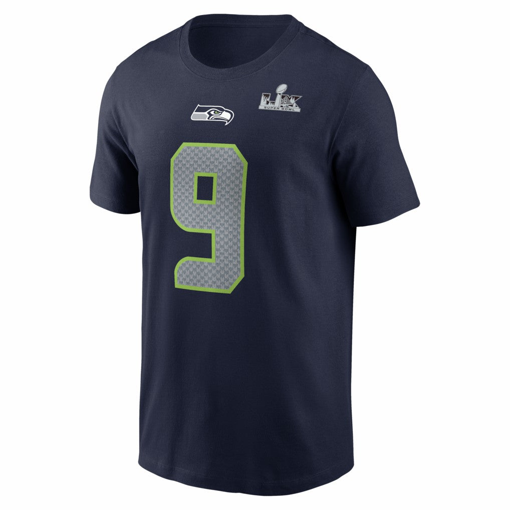 Kenneth Walker III Seattle Seahawks Super Bowl LX Patch Name & Number T-Shirt College Navy
