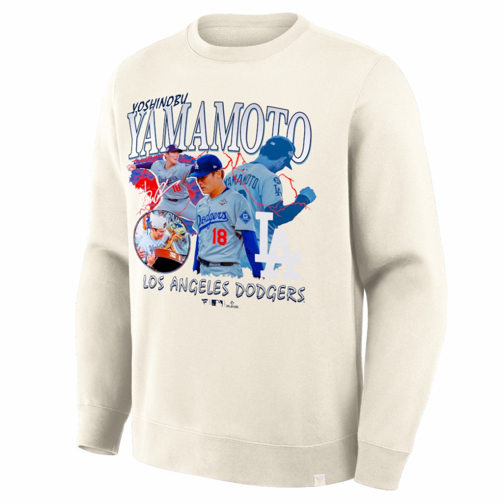 Yoshinobu Yamamoto Los Angeles Dodgers Fanatics Montage Legacy Sweatshirt - Cream Sweatshirts