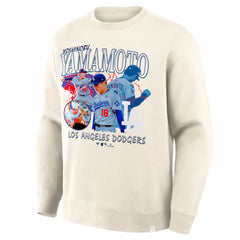 Yoshinobu Yamamoto Los Angeles Dodgers Fanatics Montage Legacy Sweatshirt - Cream Sweatshirts