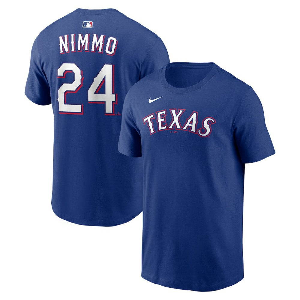 Brandon Nimmo Texas Rangers Nike Home Name & Number T-Shirt - Royal T-shirts