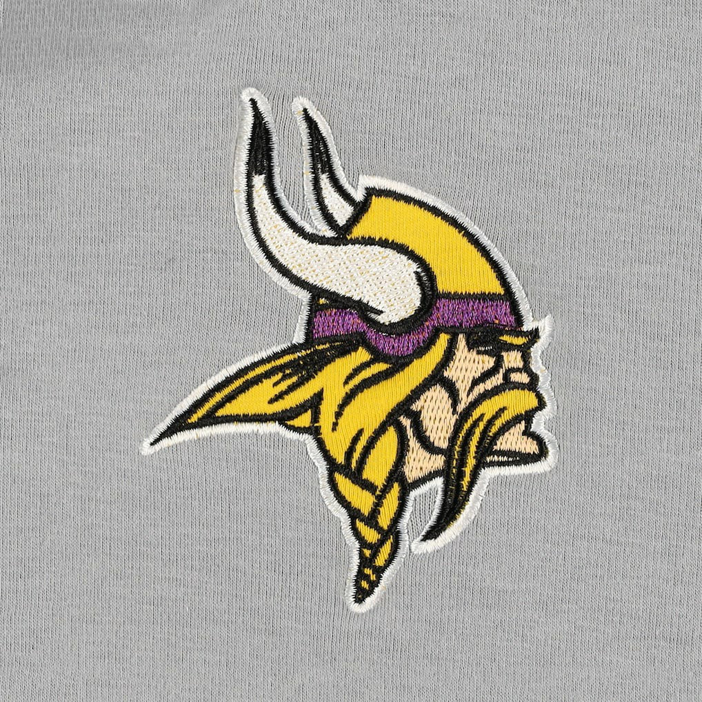 Minnesota Vikings The Wild Collective Women's Faux Fur Lined Tri-Blend Full-Zip Hoodie Gray