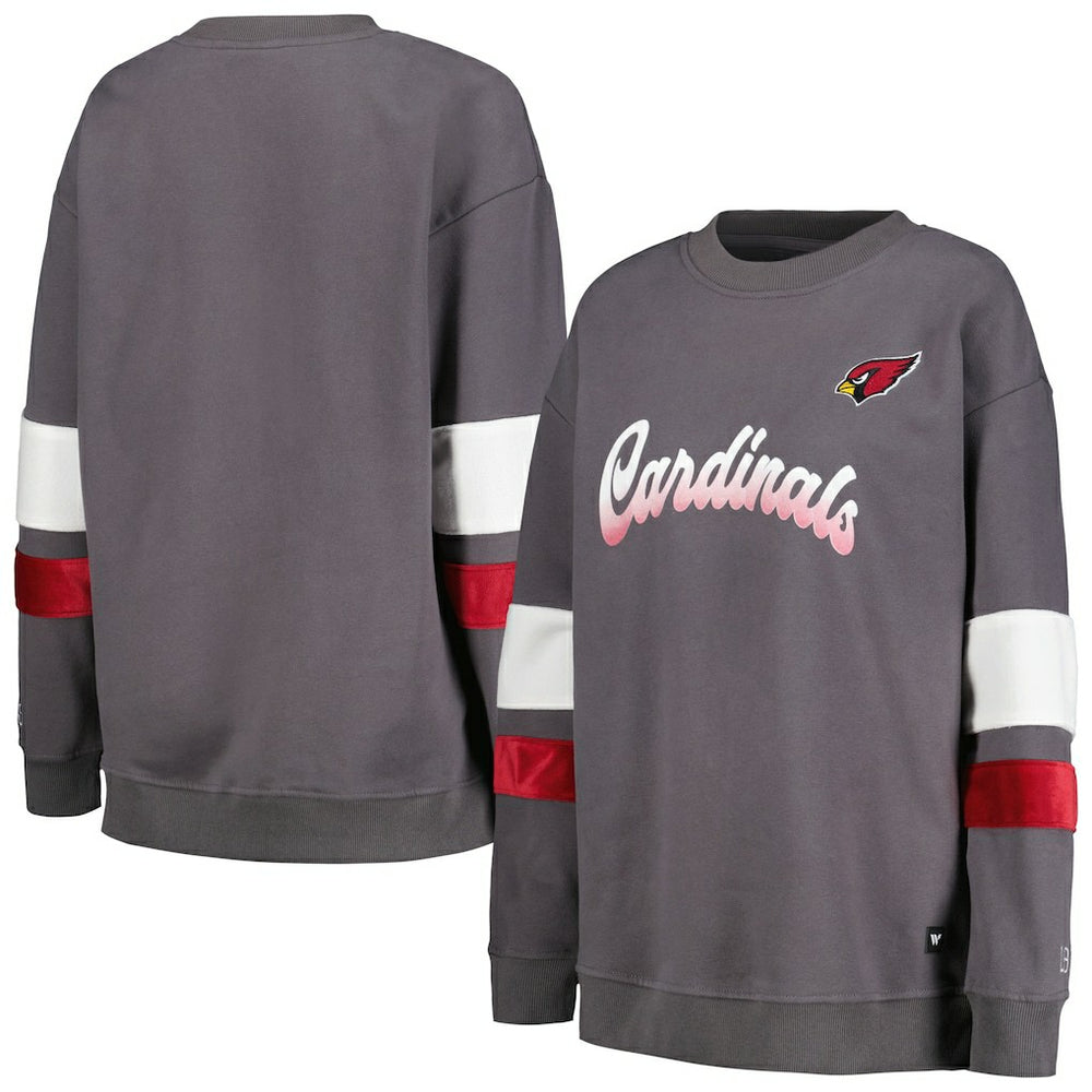 Arizona Cardinals The Wild Collective Women's Fleece Pullover Sweatshirt Charcoal
