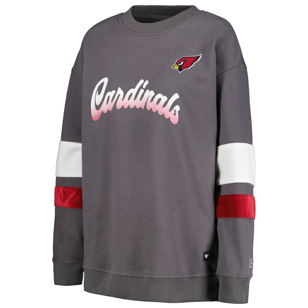 Arizona Cardinals The Wild Collective Women's Fleece Pullover Sweatshirt Charcoal