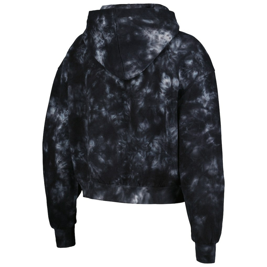 Las Vegas Raiders The Wild Collective Women's Tie-Dye Cropped Pullover Hoodie Black