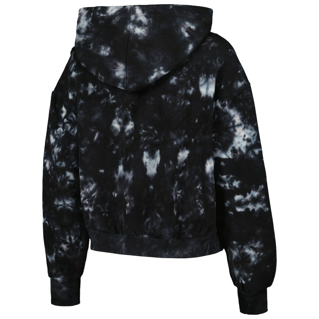 Minnesota Vikings The Wild Collective Women's Tie-Dye Cropped Pullover Hoodie Black