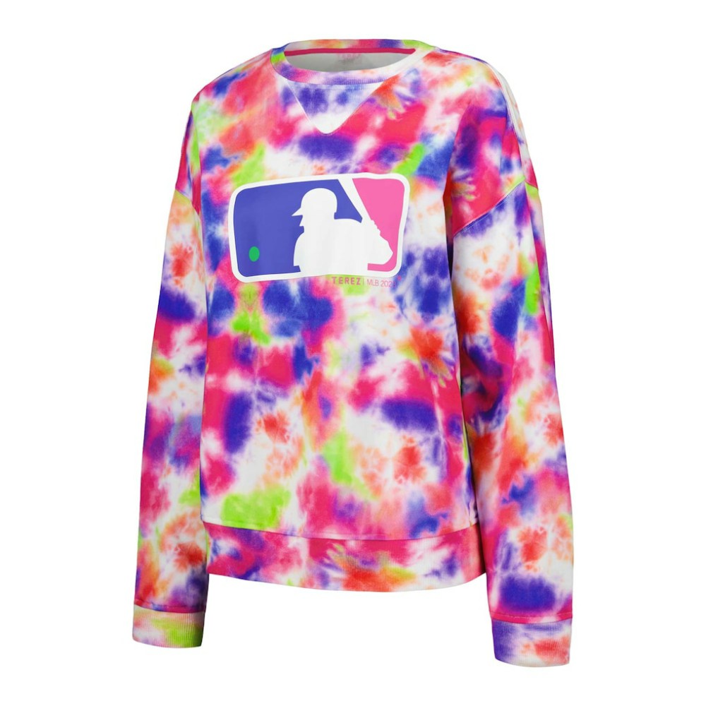 MLB Batterman Terez Neon Tie-Dye Pullover Sweatshirt Pullover