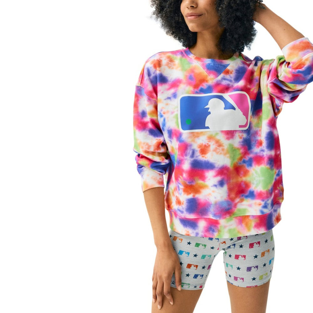 MLB Batterman Terez Neon Tie-Dye Pullover Sweatshirt Pullover