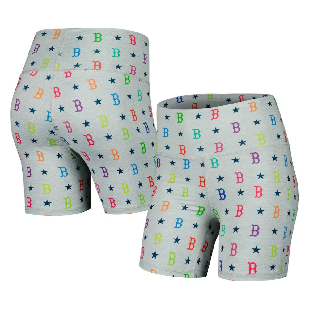 Boston Red Sox Terez Women's TLC Rainbow Shorts - Gray Shorts