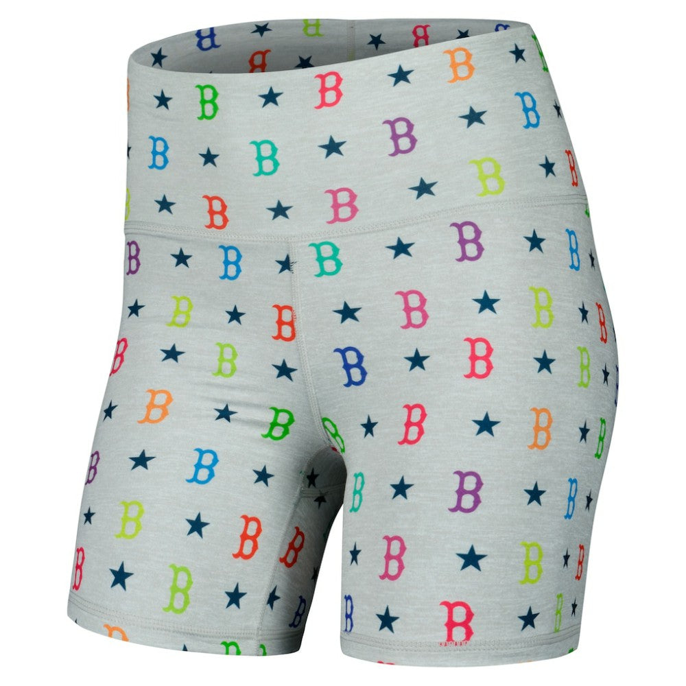 Boston Red Sox Terez Women's TLC Rainbow Shorts - Gray Shorts