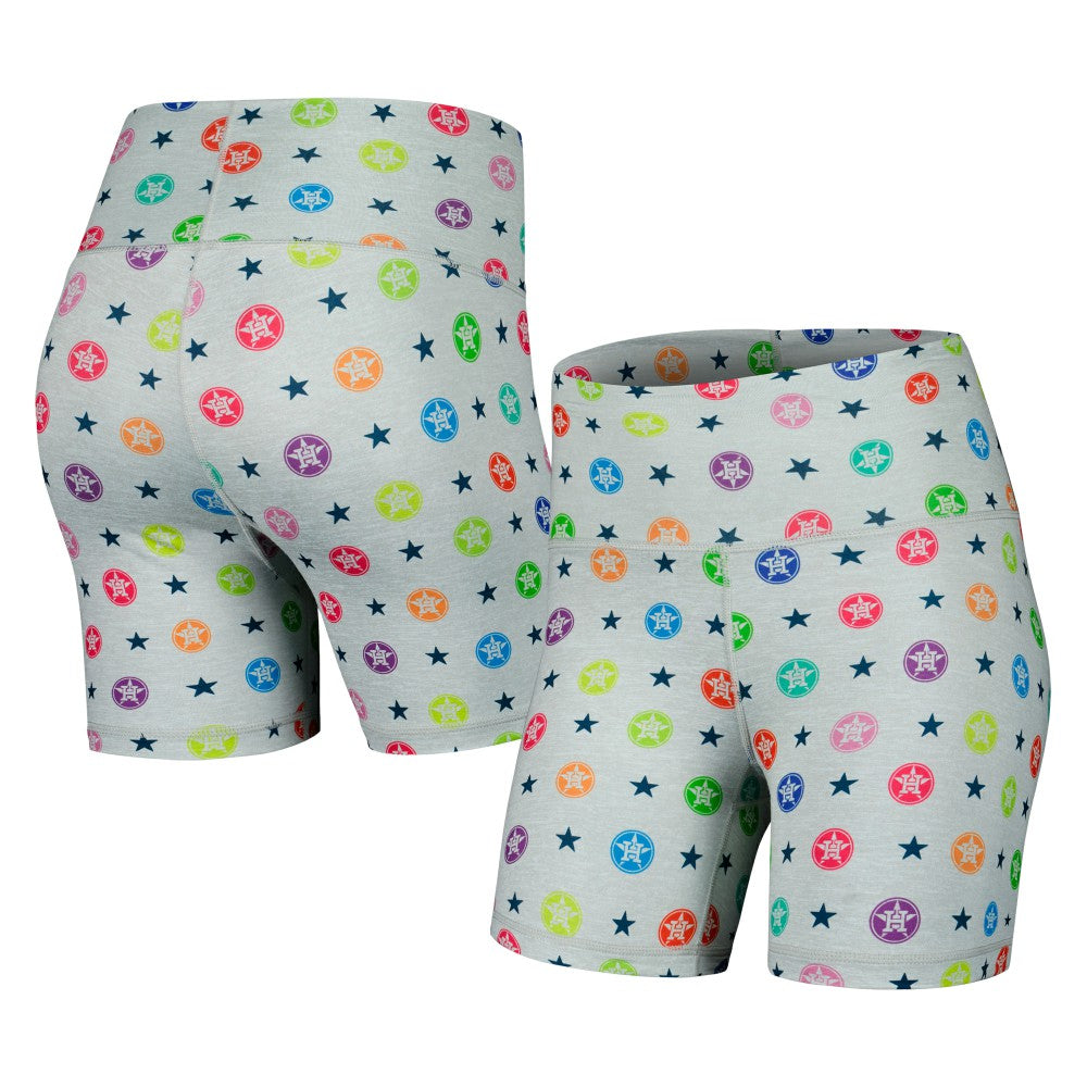 Houston Astros Terez Women's TLC Rainbow Shorts - Gray Shorts