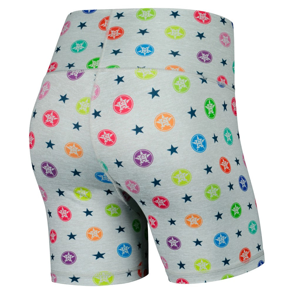Houston Astros Terez Women's TLC Rainbow Shorts - Gray Shorts