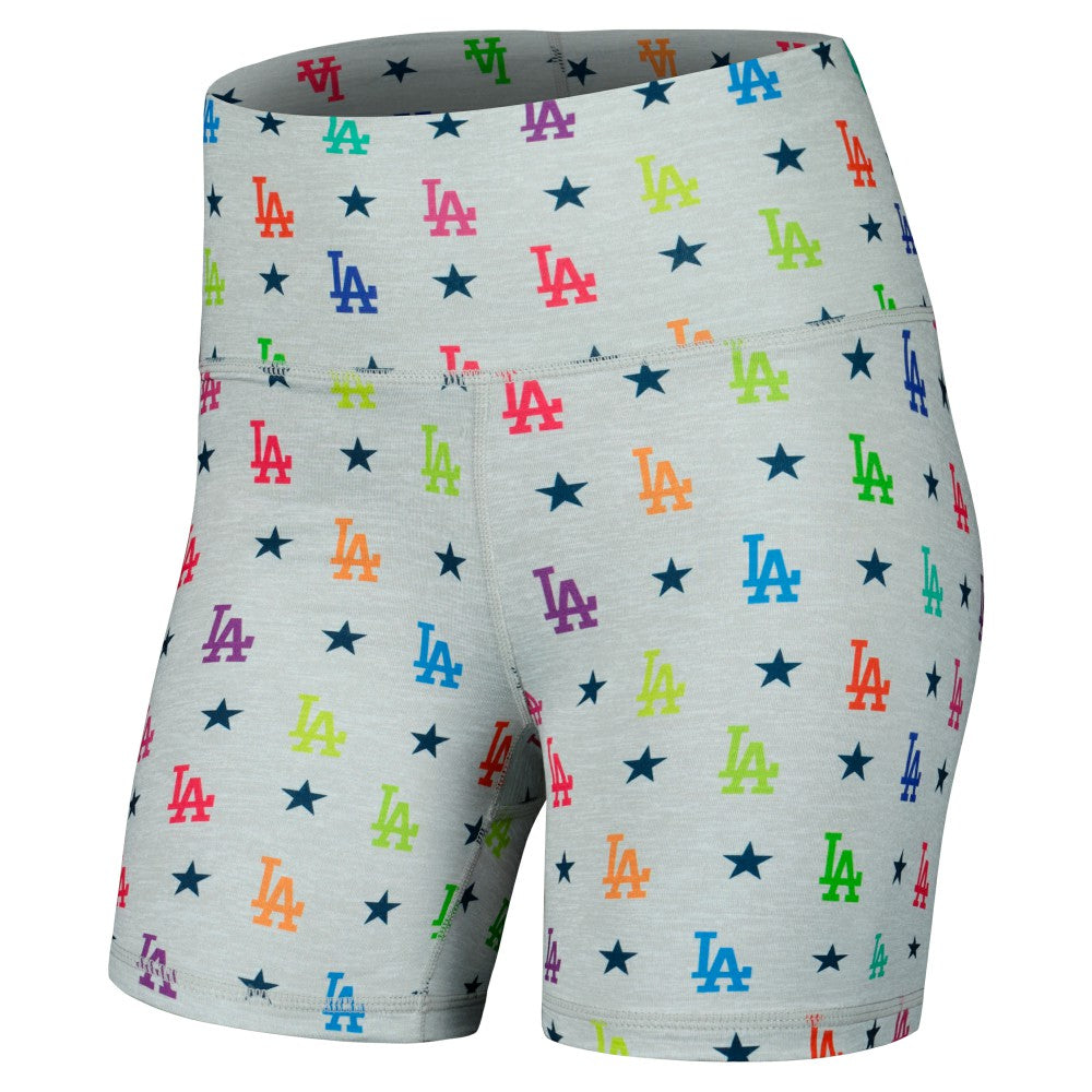 Los Angeles Dodgers Terez Women's TLC Rainbow Shorts - Gray Shorts