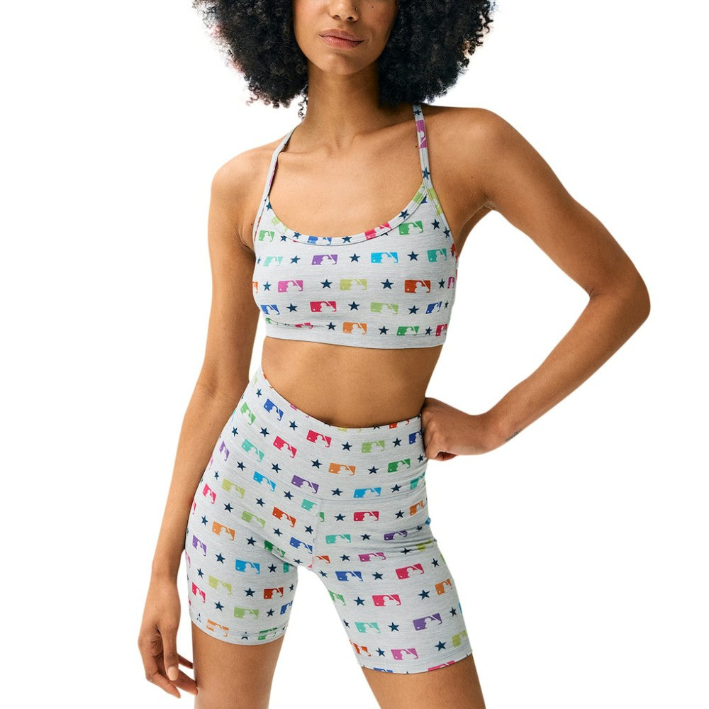 MLB Merchandise Terez Women's TLC Rainbow Shorts - Gray Shorts