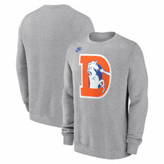 Denver Broncos D Horse Logo Club Sweatshirt Heather Gray