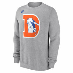 Denver Broncos D Horse Logo Club Sweatshirt Heather Gray