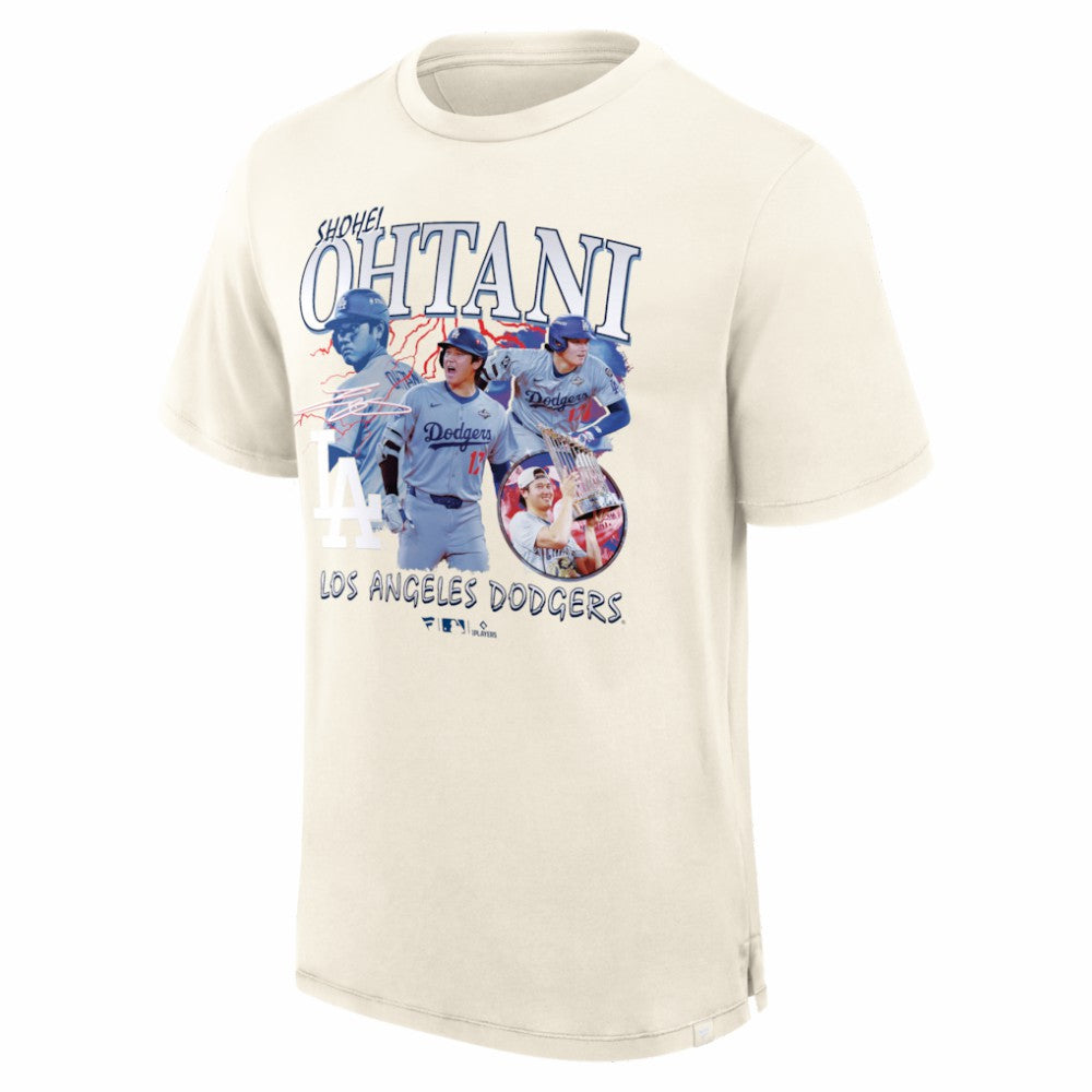 Shohei Ohtani Los Angeles Dodgers Fanatics Montage T-Shirt - Cream T-shirts