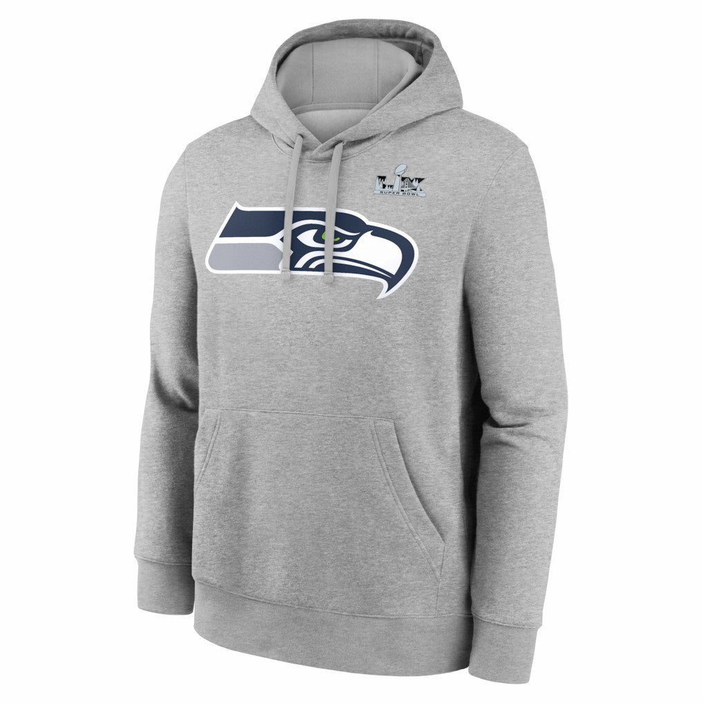 Jaxon Smith-Njigba Seattle Seahawks Super Bowl LX Patch Name & Number Hoodie Heather Gray
