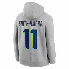Jaxon Smith-Njigba Seattle Seahawks Super Bowl LX Patch Name & Number Hoodie Heather Gray