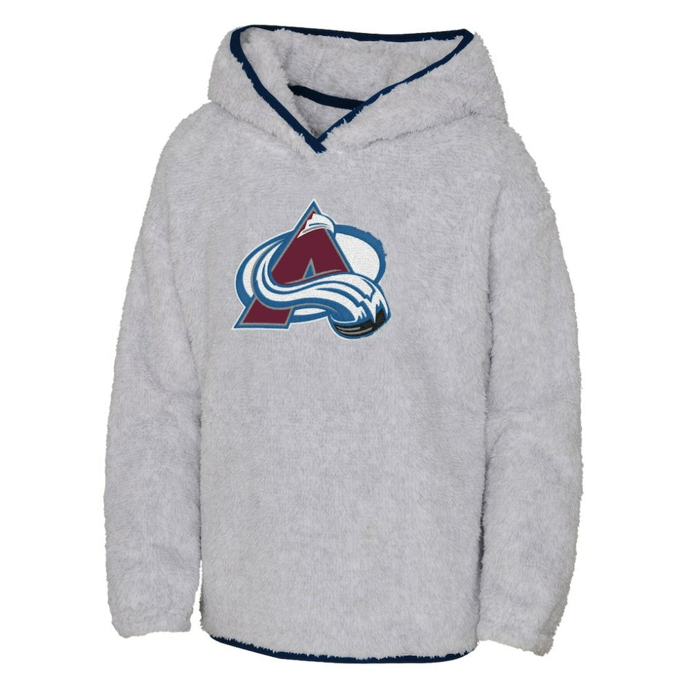 NHL Colorado Avalanche Girls Youth Ultimate Teddy Fleece Pullover Hoodie - Heather Gray