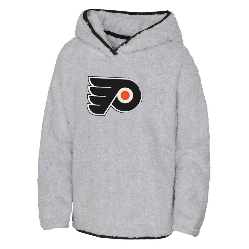 NHL Philadelphia Flyers Girls Youth Ultimate Teddy Fleece Pullover Hoodie - Heather Gray