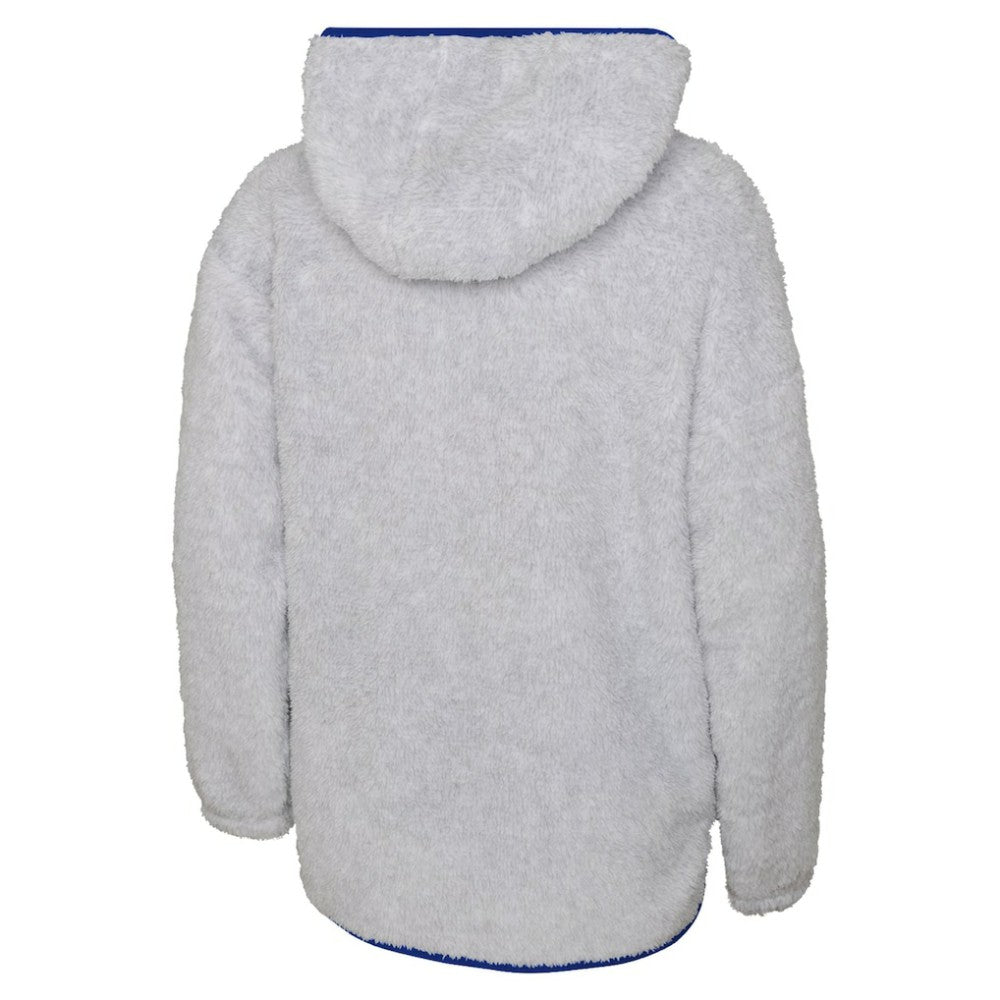NHL New York Rangers Girls Youth Ultimate Teddy Fleece Pullover Hoodie - Heather Gray